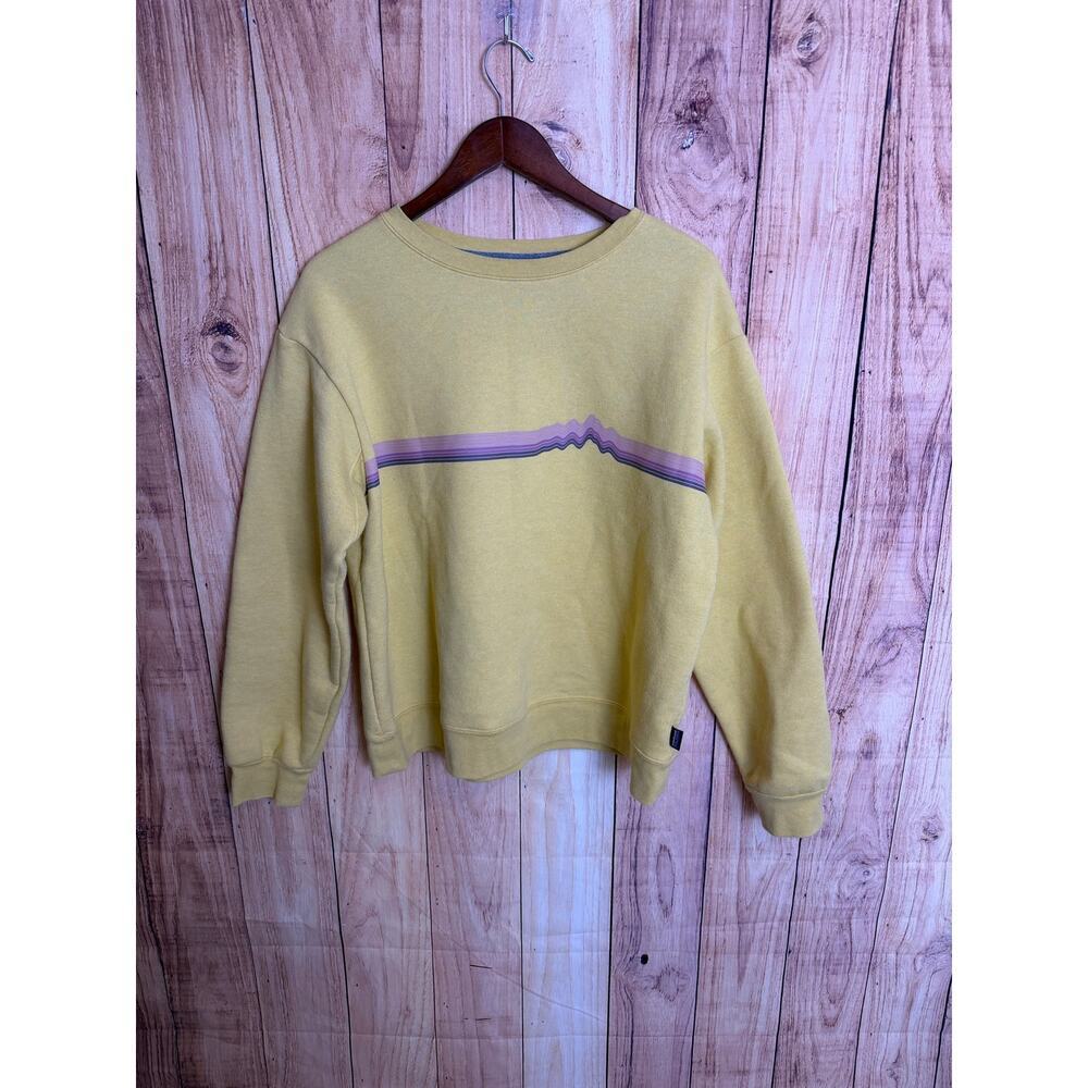 Patagonia Ridge Rise Stripe Uprisal Crewneck Sweatshirt Yellow Regular Fit XL